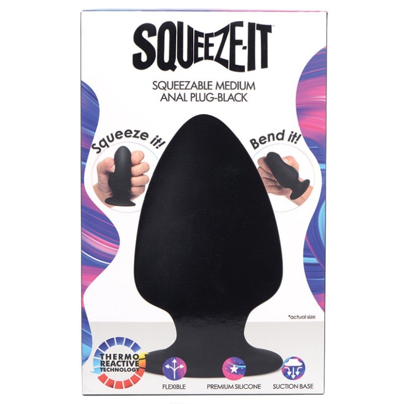 Squeeze-It Squeezable Anal Plug Medium-Black